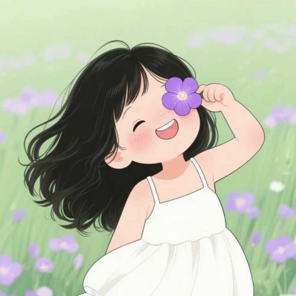 Anime Girl DP for Instagram Black