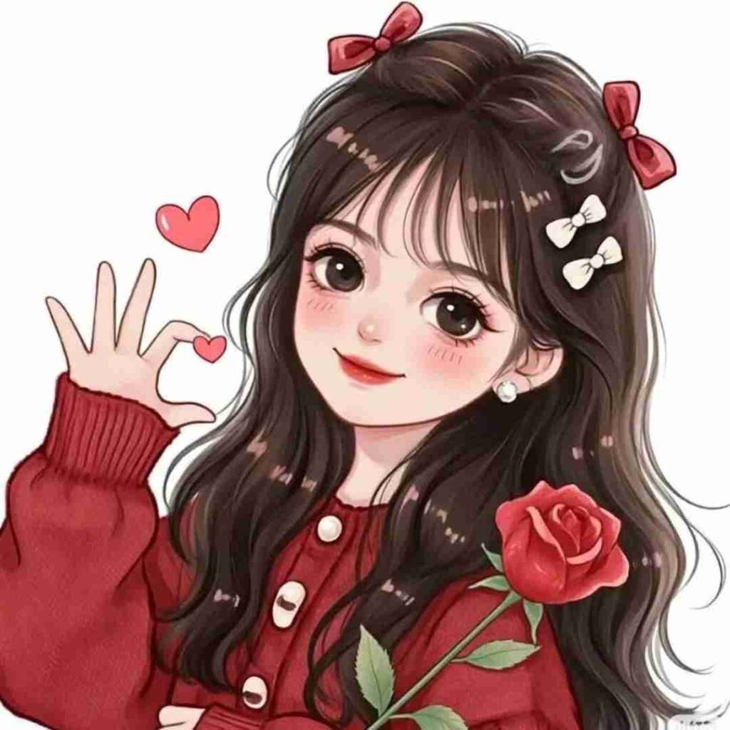 Anime Girl DP for Instagram Black