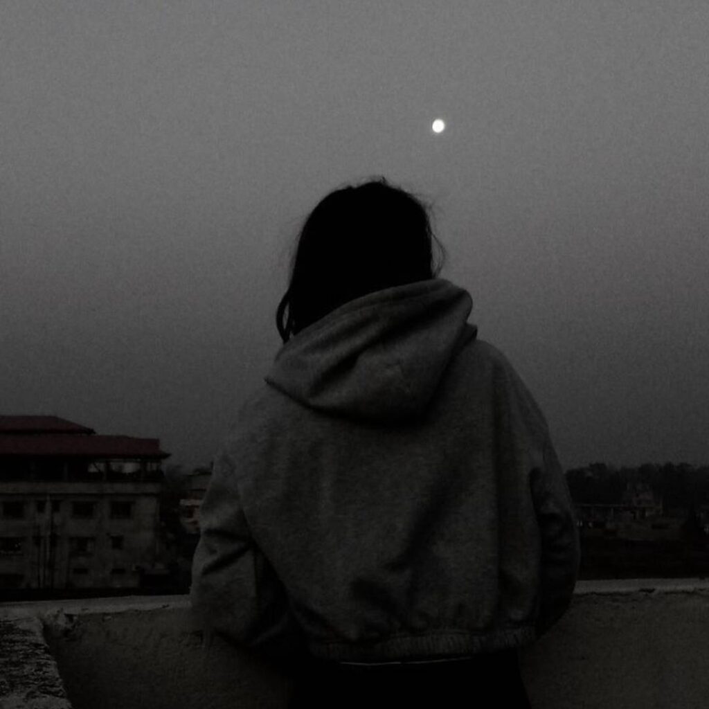 Alone Girl DP Black And White