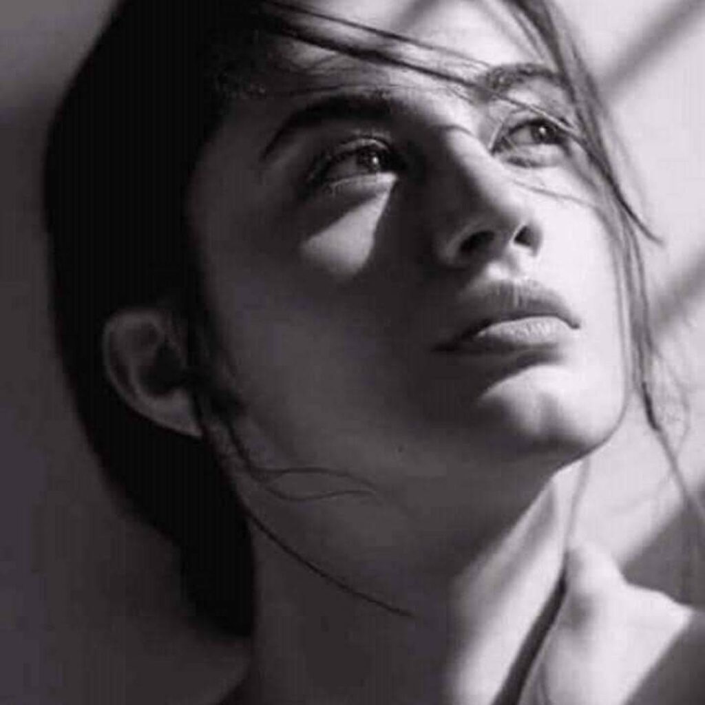 Sad Alone Girl DP Black And White