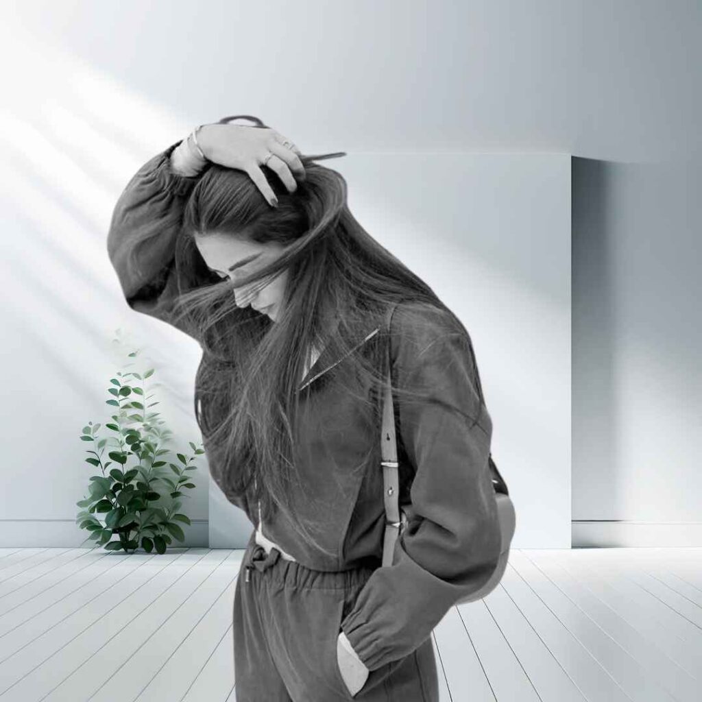 Alone Girl DP Black And White