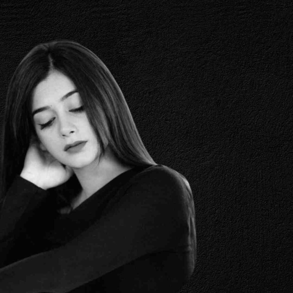 Alone Girl DP Black And White